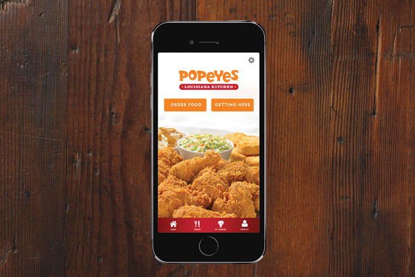 Popeyes Chicken App Home Screen